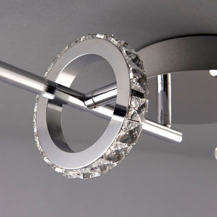 Alexa 4 Spot Polished Chrome & Crystal LED Ceiling Bar