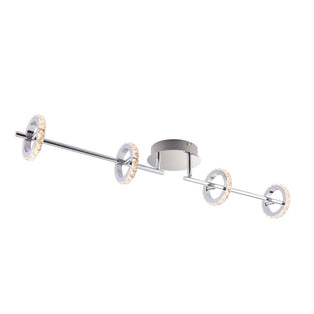 Alexa 4 Spot Polished Chrome & Crystal LED Ceiling Bar