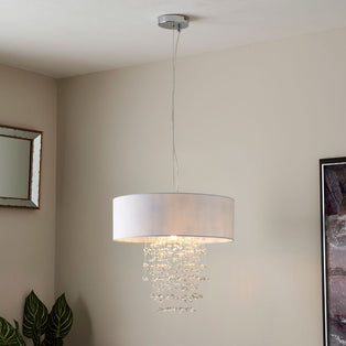 Arianna Silver & White Ceiling Pendant