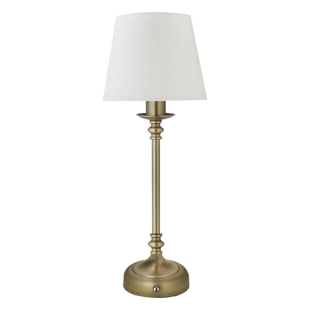 Fable Antique Brass Rechargeable Touch Table Lamp