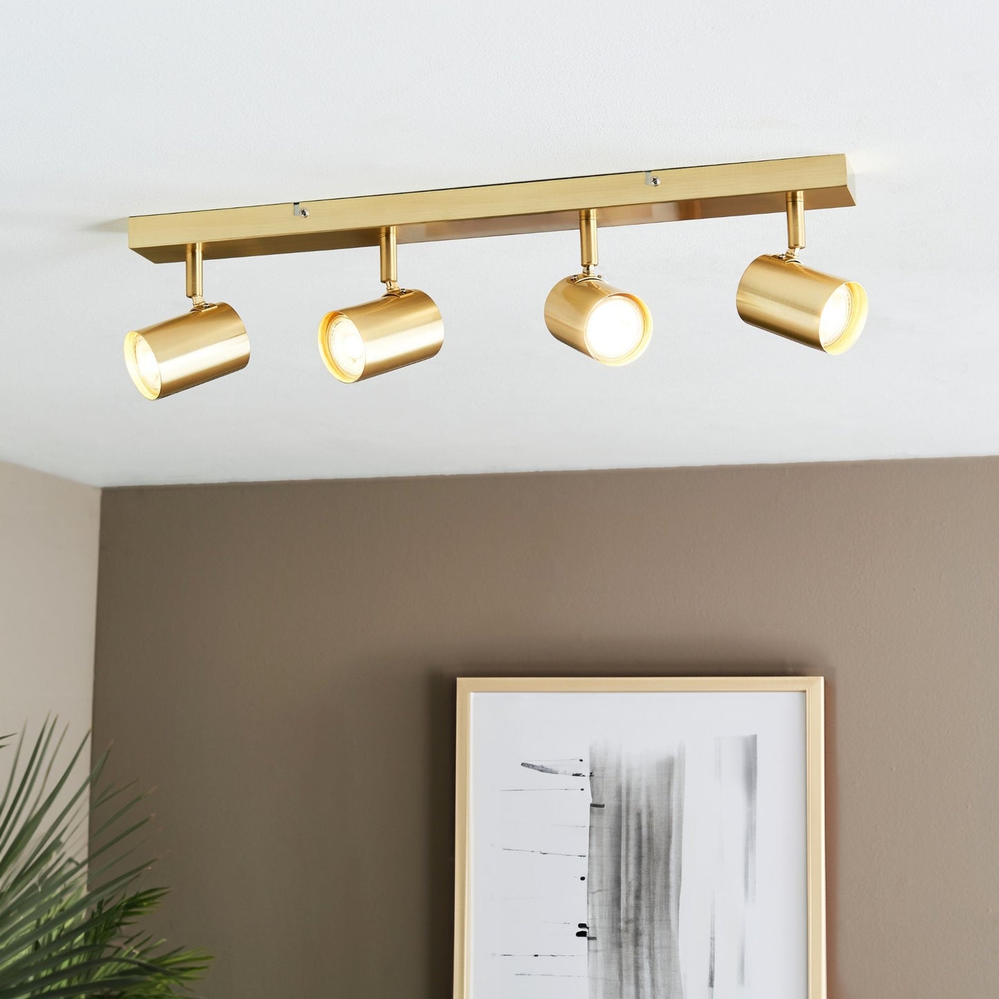 Hereford 4 Light Satin Gold Spotlight Bar