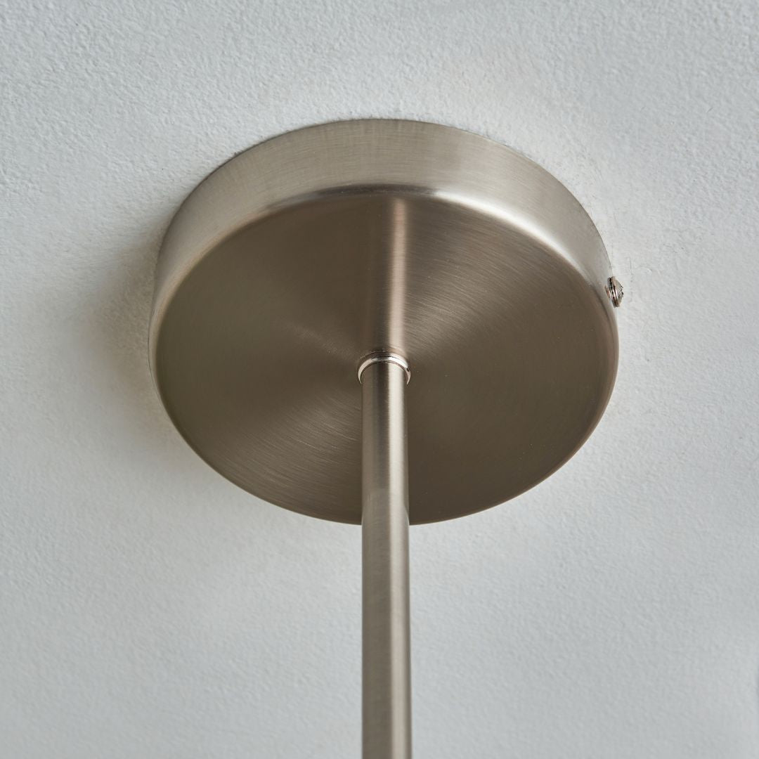 Kingsholm 3 Light Satin Nickel Semi Flush Ceiling Light