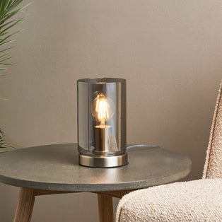 Kingsholm Satin Nickel & Glass Touch Table Lamp