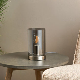 Kingsholm Satin Nickel & Glass Touch Table Lamp