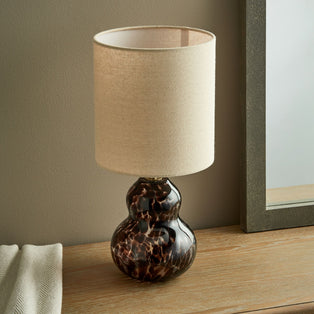 Maura Brown Tortoise Glass Table Lamp