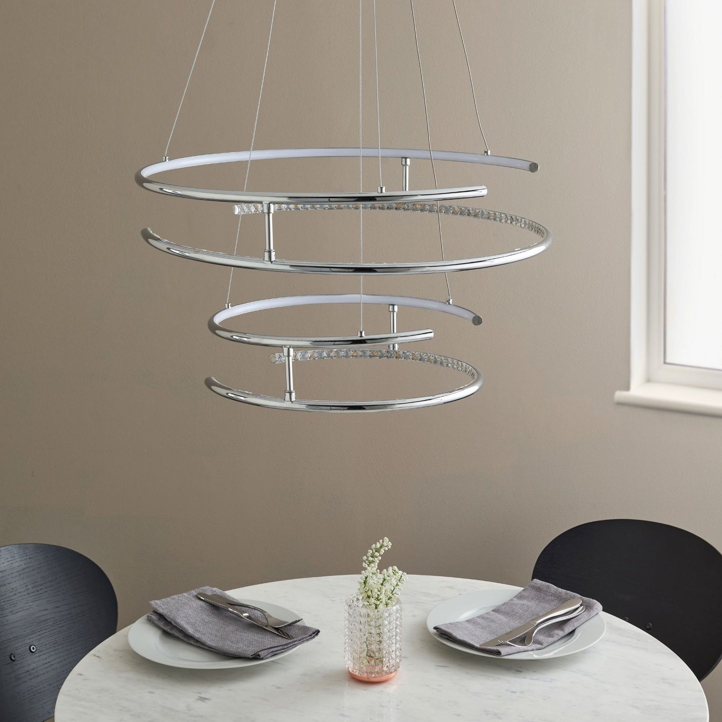 Mabel Silver LED Pendant Ceiling Light