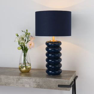 Portia Blue Glass Table Lamp