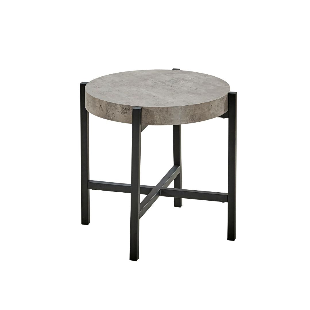 Orden Round Concrete End Table