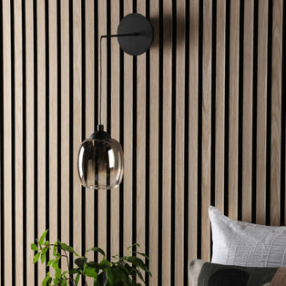 Ramona Black & Smoked Glass Pendant Ceiling/Wall Light