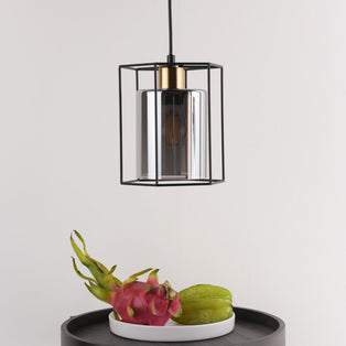 Sabrina 1 Light Black and Smoked Glass Pendant Ceiling Light