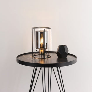 Sabrina Black and Smoked Glass Table Lamp