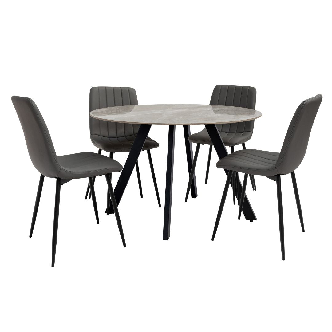 Saldini 1.1m Round 4 Seater Dining Set