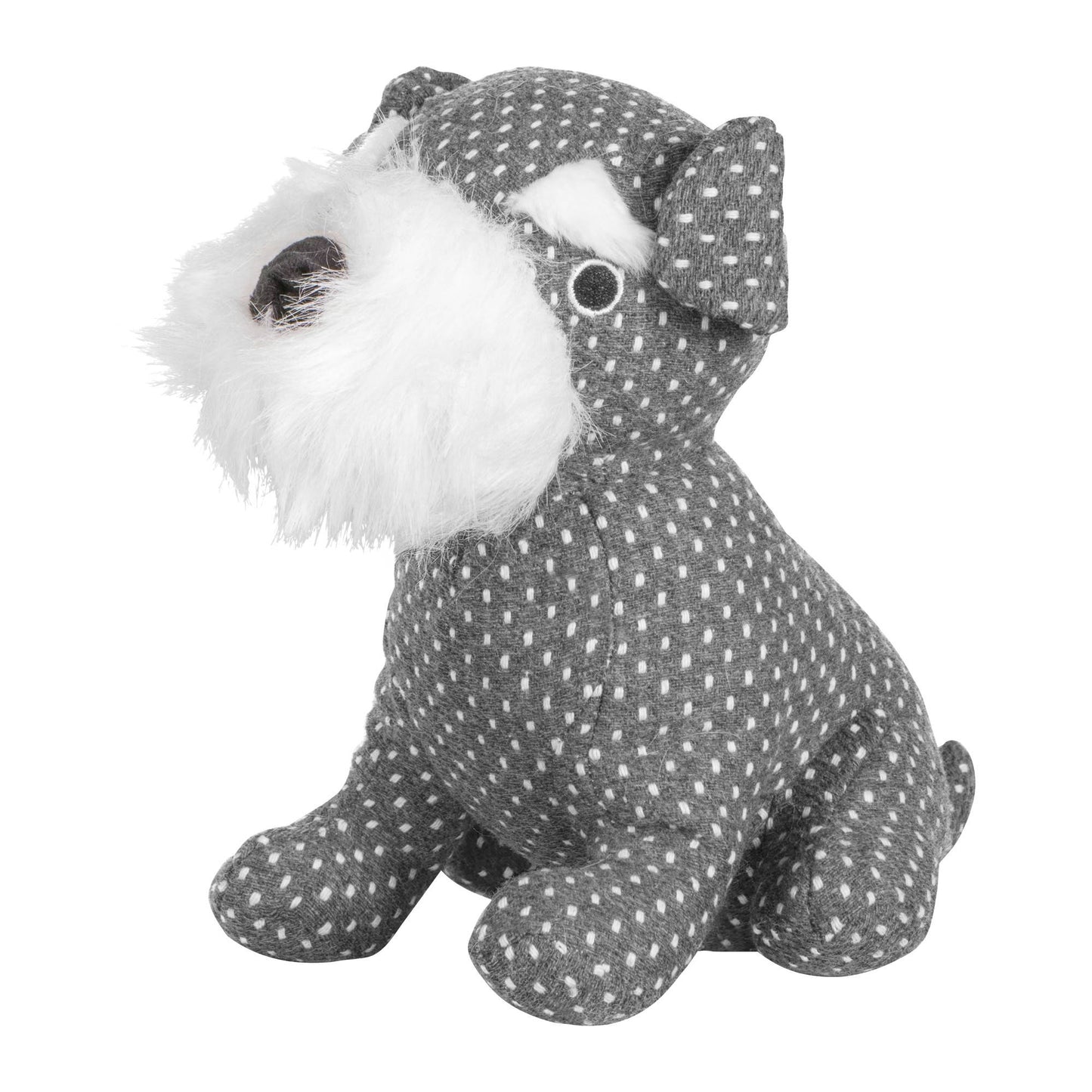 Schnauzer Grey Polka Dot Doorstop