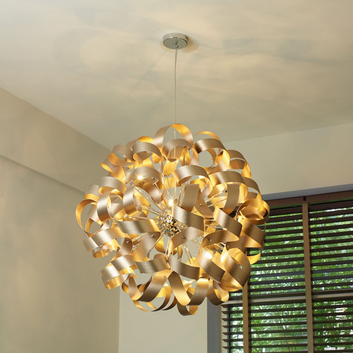 Seren 12 Light Bronze Ribbon Pendant Ceiling Light