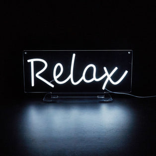 Relax White LED Neon Sign