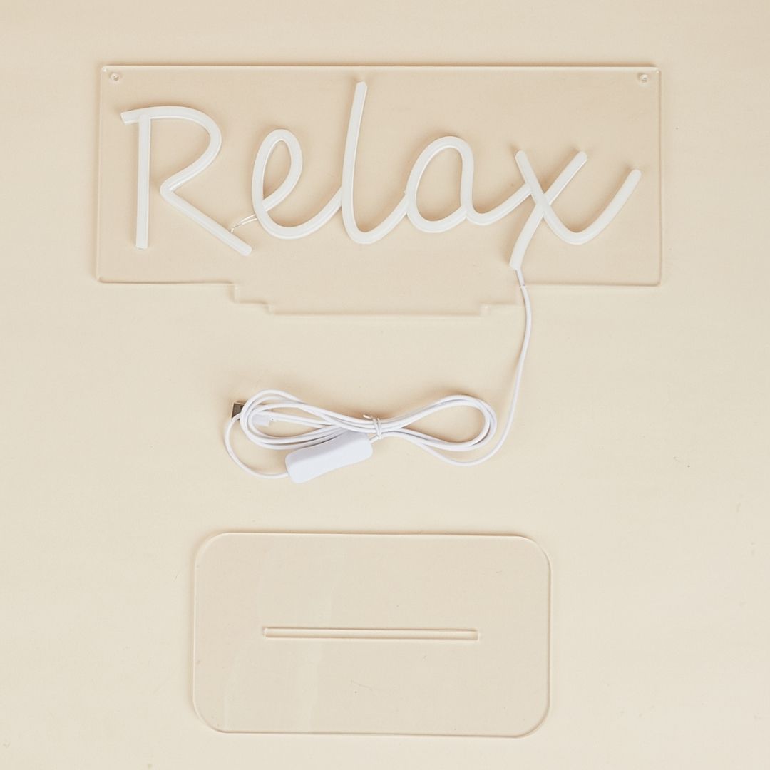 Relax White LED Neon Sign