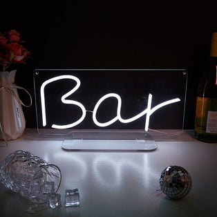 Bar White LED Neon Sign