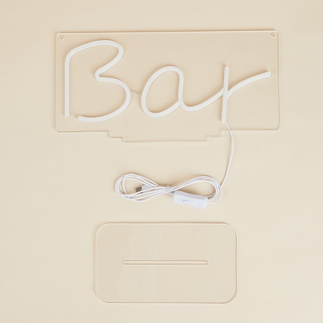 Bar White LED Neon Sign