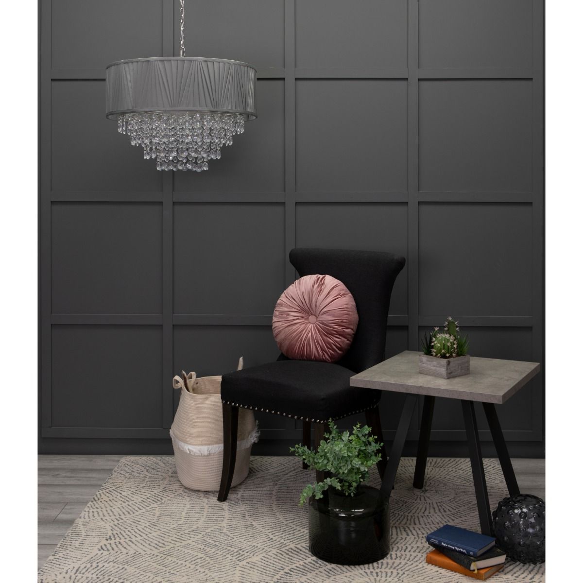 Talula Grey & Crystal Ceiling Pendant