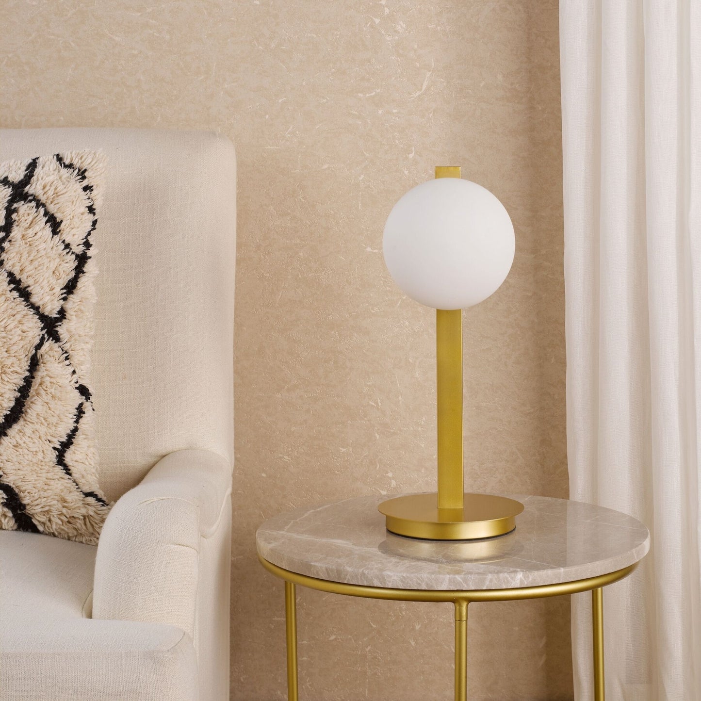 Tauri Gold & Opal Glass Table Lamp