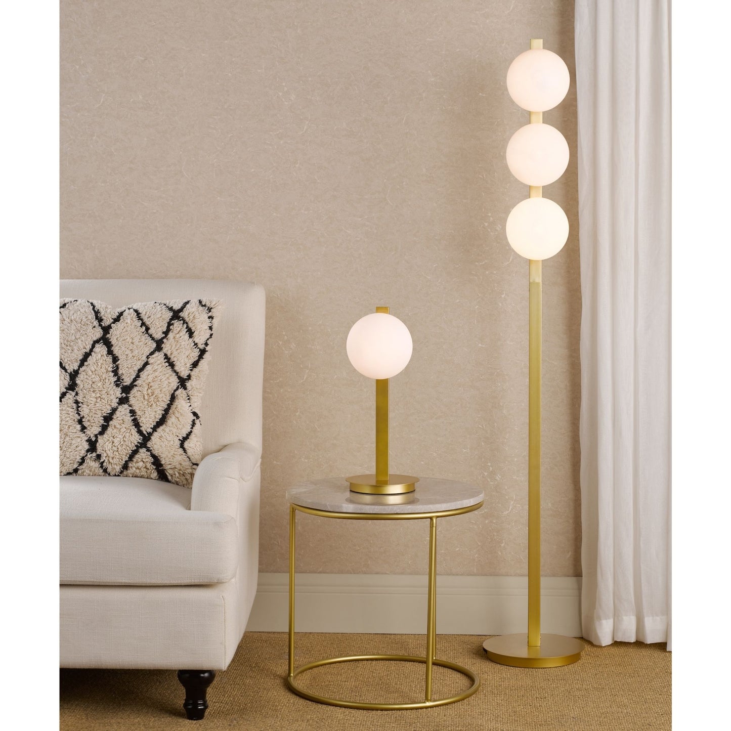 Tauri Gold & Opal Glass Table Lamp