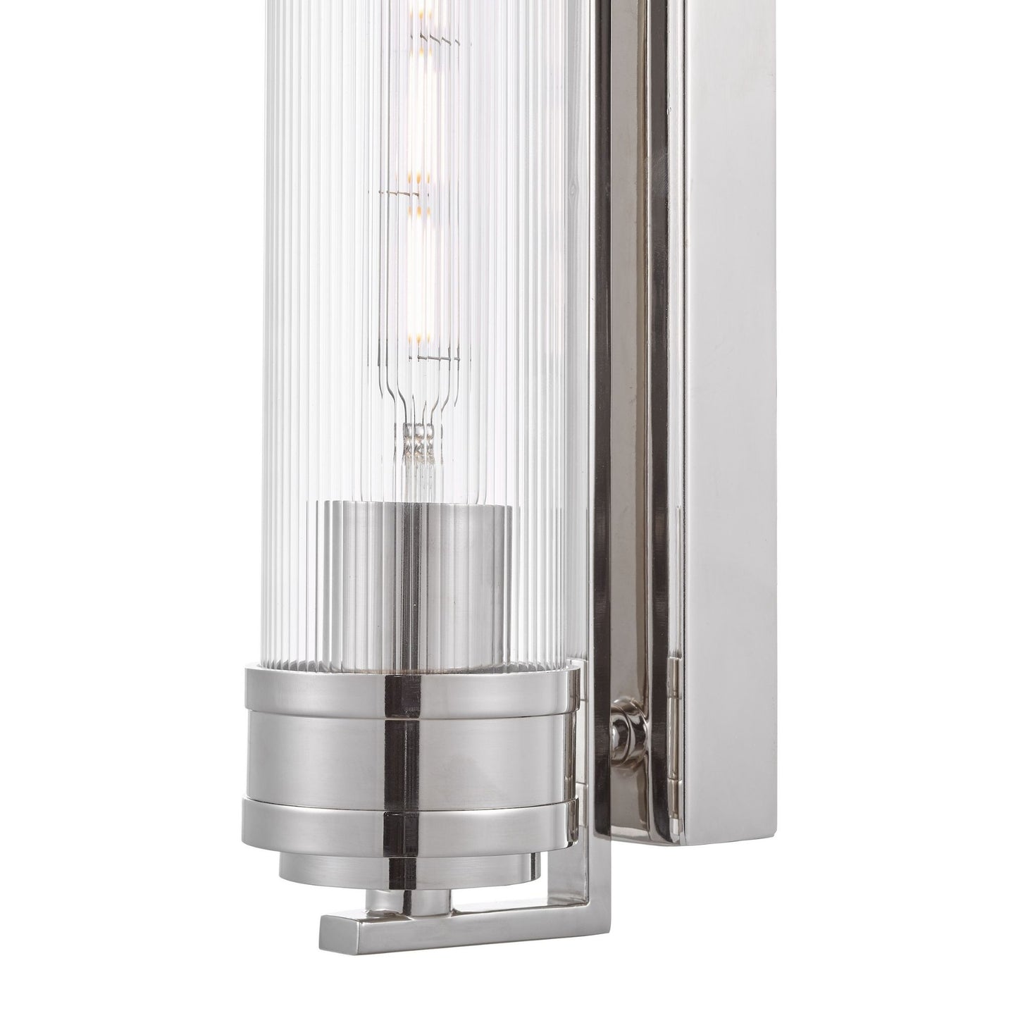 Tommaso Polished Nickel & Glass IP44 Wall Light