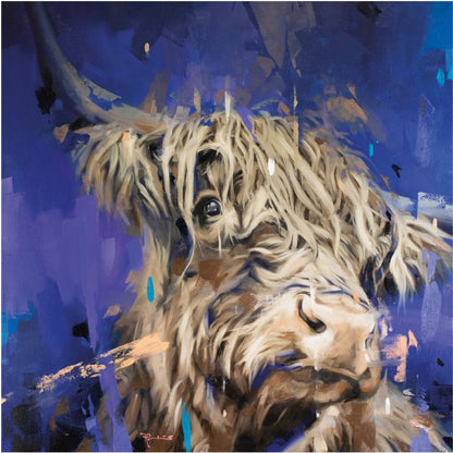 Scotland the Brave Abstract Highland Cow Canvas