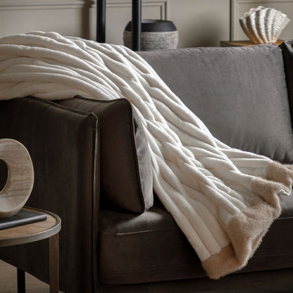 Whinfell Faux Fur Cream Throw