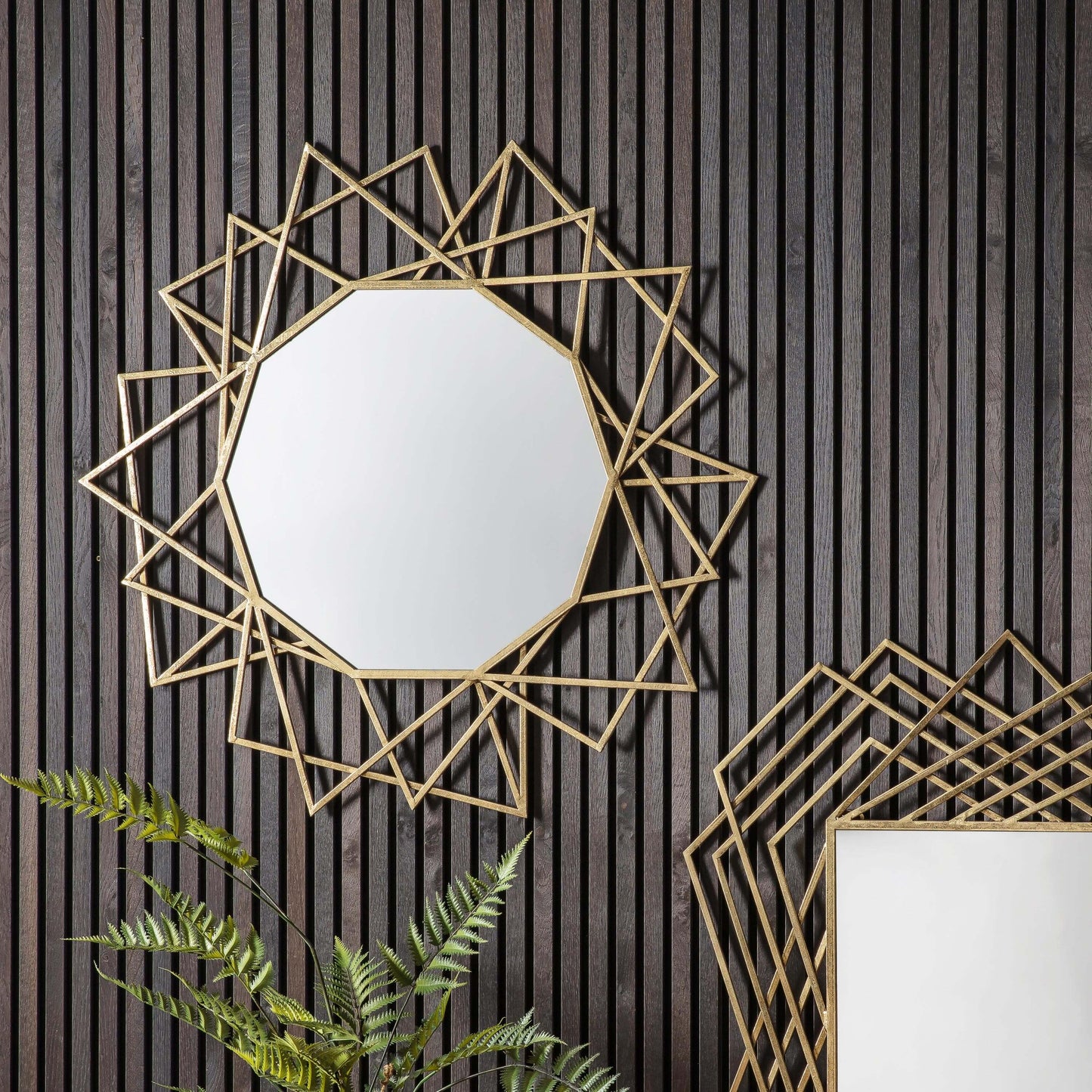 Wilbraham Geometric Gold Mirror