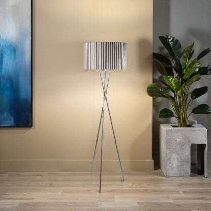 Sabella Tripod Floor Lamp Satin Nickel