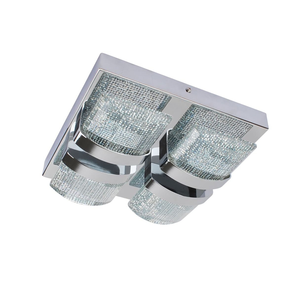 Liana Polished Chrome Square LED Flush Ceiling Light