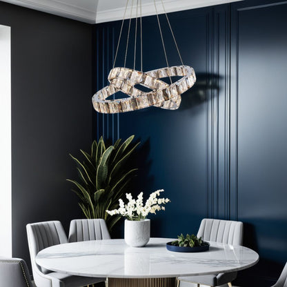 Ausilia 2-Ring Pendant Smoked Glass Ceiling Light