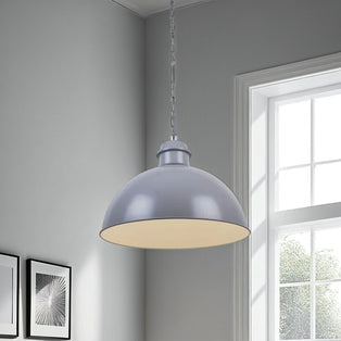 Romola 1 Light Domed Pendant Grey Ceiling Light