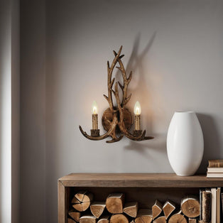 Lochranza 2 Light Rustic Antler Wall Light