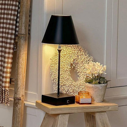 Lustre Black LED Rechargeable Table Lamp