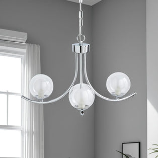 Jimena 3-Light Polished Chrome Chandelier Pendant Ceiling Light