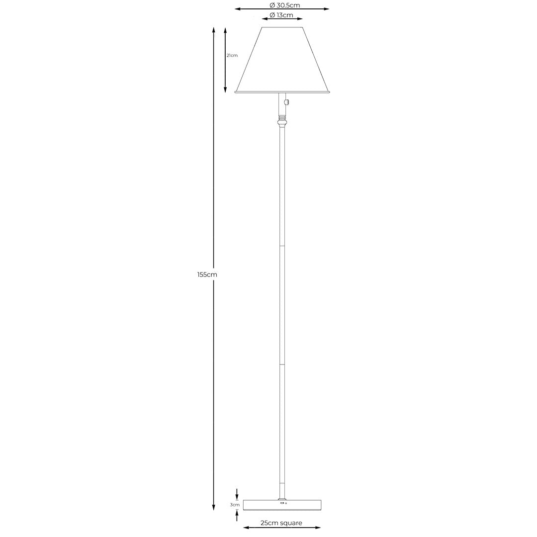 Lustre Black LED Rechargeable Floor Lamp