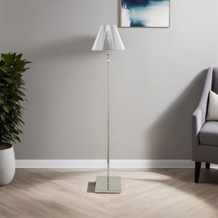 Lustre Polished Chrome LED Rechargeable Floor Lamp