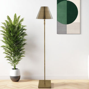 Lustre Antique Brass LED Rechargeable Floor Lamp