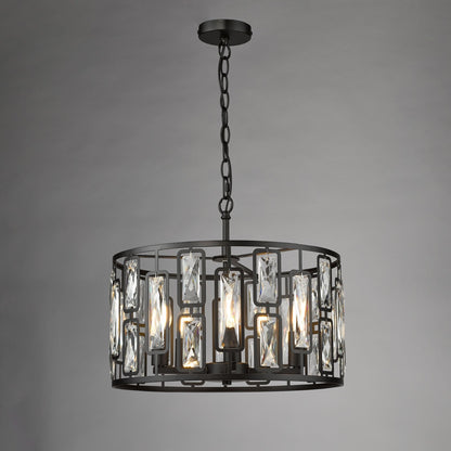 Zoelle 5 Light Black & Crystal Pendant Ceiling Light