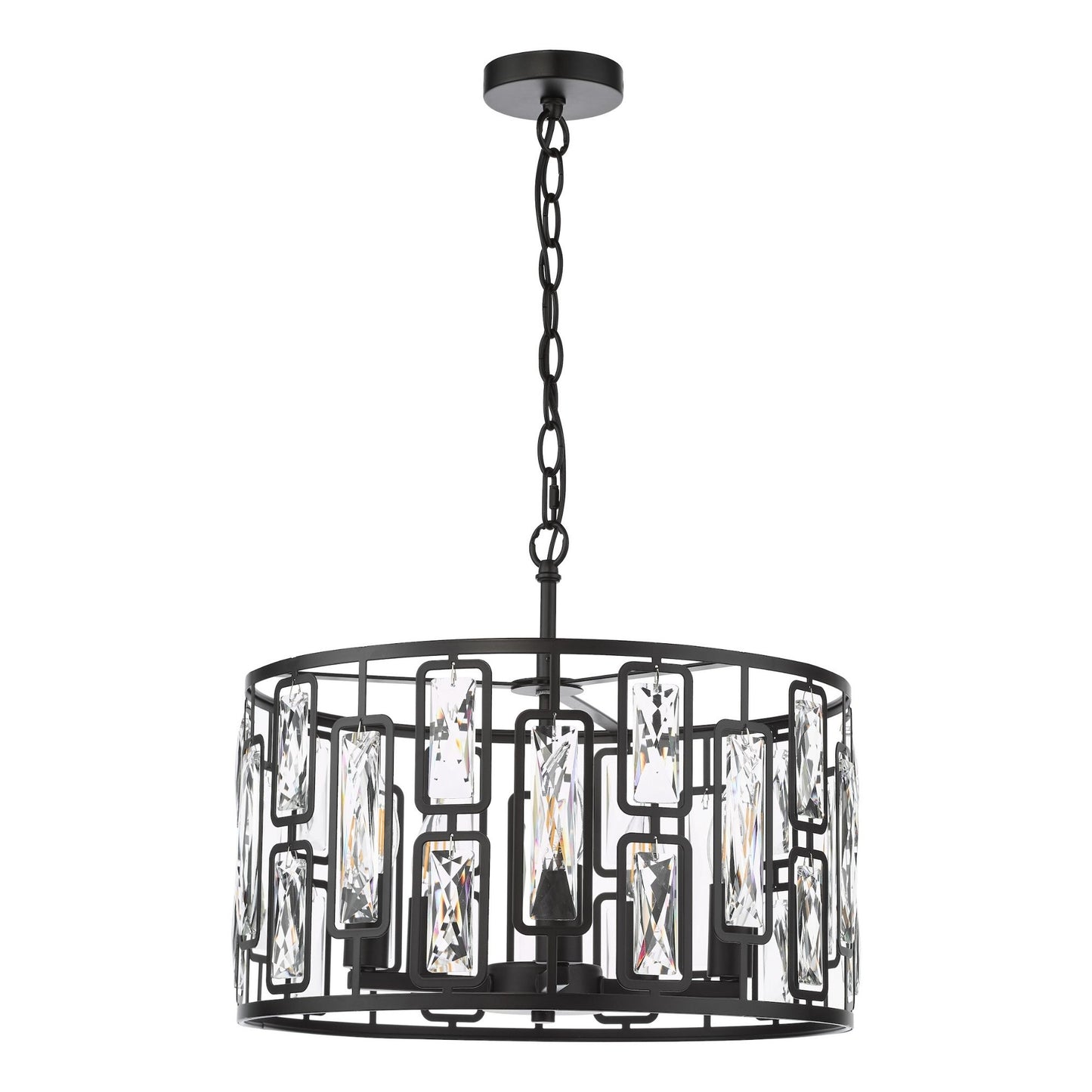 Zoelle 5 Light Black & Crystal Pendant Ceiling Light