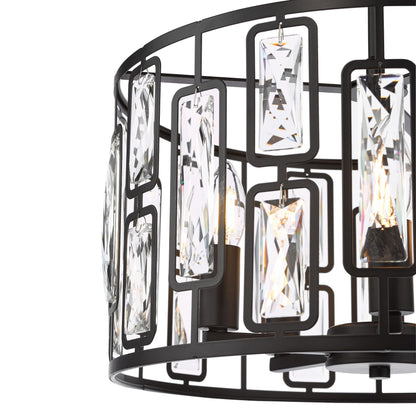 Zoelle 5 Light Black & Crystal Pendant Ceiling Light