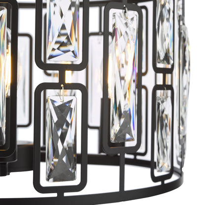 Zoelle 5 Light Black & Crystal Pendant Ceiling Light